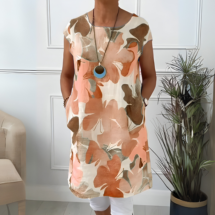 Butterfly Print Dress for Women - Relaxed Fit Summer Dress