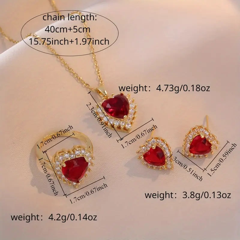 Gold Jewelry Set - Classic Necklace and Earring Set for Women