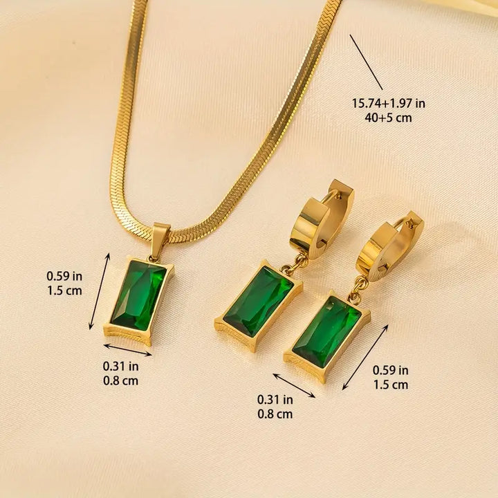 Gold Jewelry Set - Elegant Necklace and Earring Set for Women