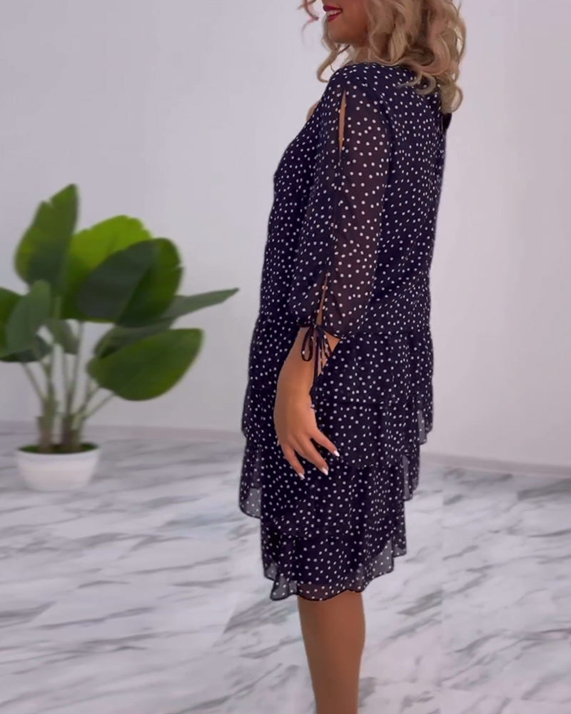 Polka Dot Layered Dress for Women - Timeless A-Line Style