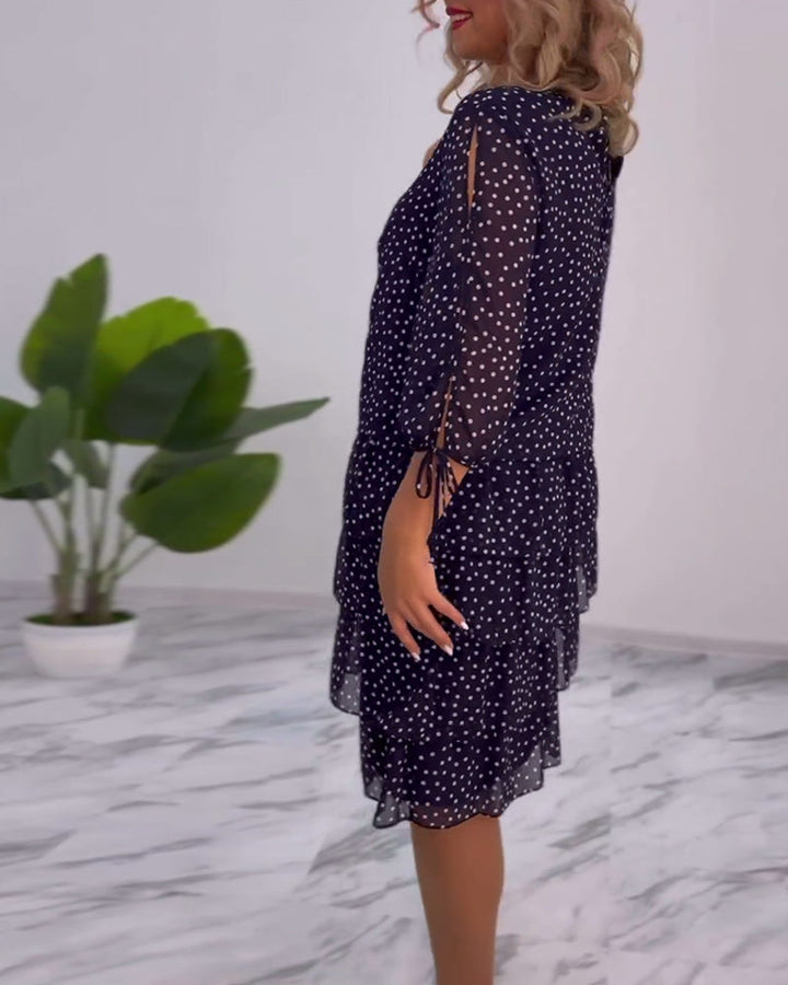 Polka Dot Layered Dress for Women - Timeless A-Line Style