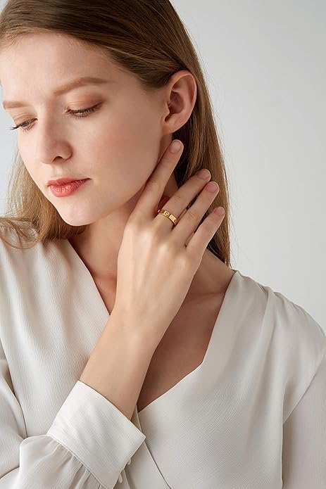 Promise Band Ring in Gold | Dainty Stacking Ring for Women