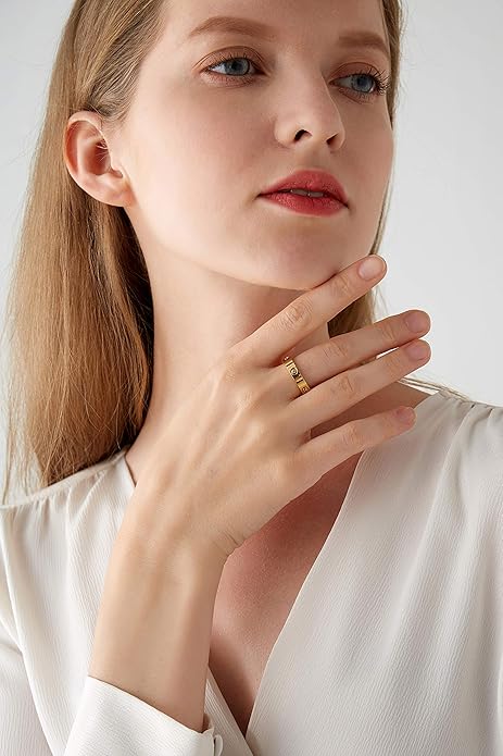 Promise Band Ring in Gold | Dainty Stacking Ring for Women