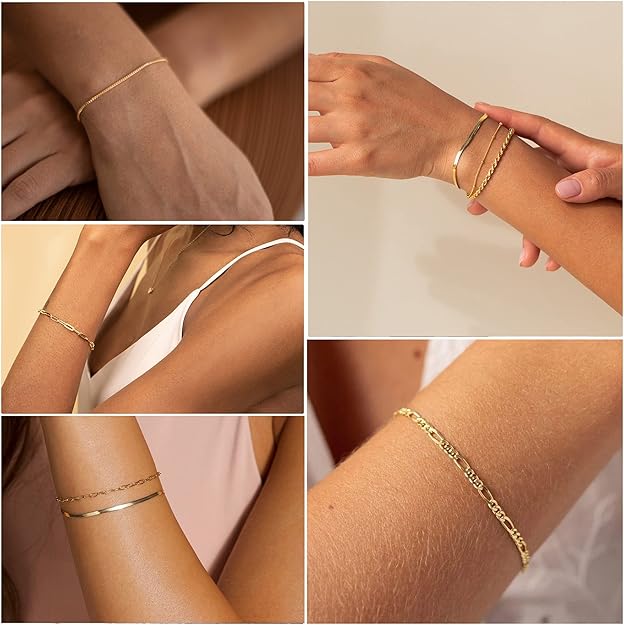 Gold Bracelet Set for Women | Layered Stacking Bracelets