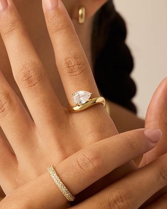 Gold Wavy Promise Ring | Delicate Stackable Band for Women