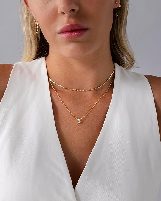 Layered Gold Necklace - Delicate Halo Chain Necklace Set