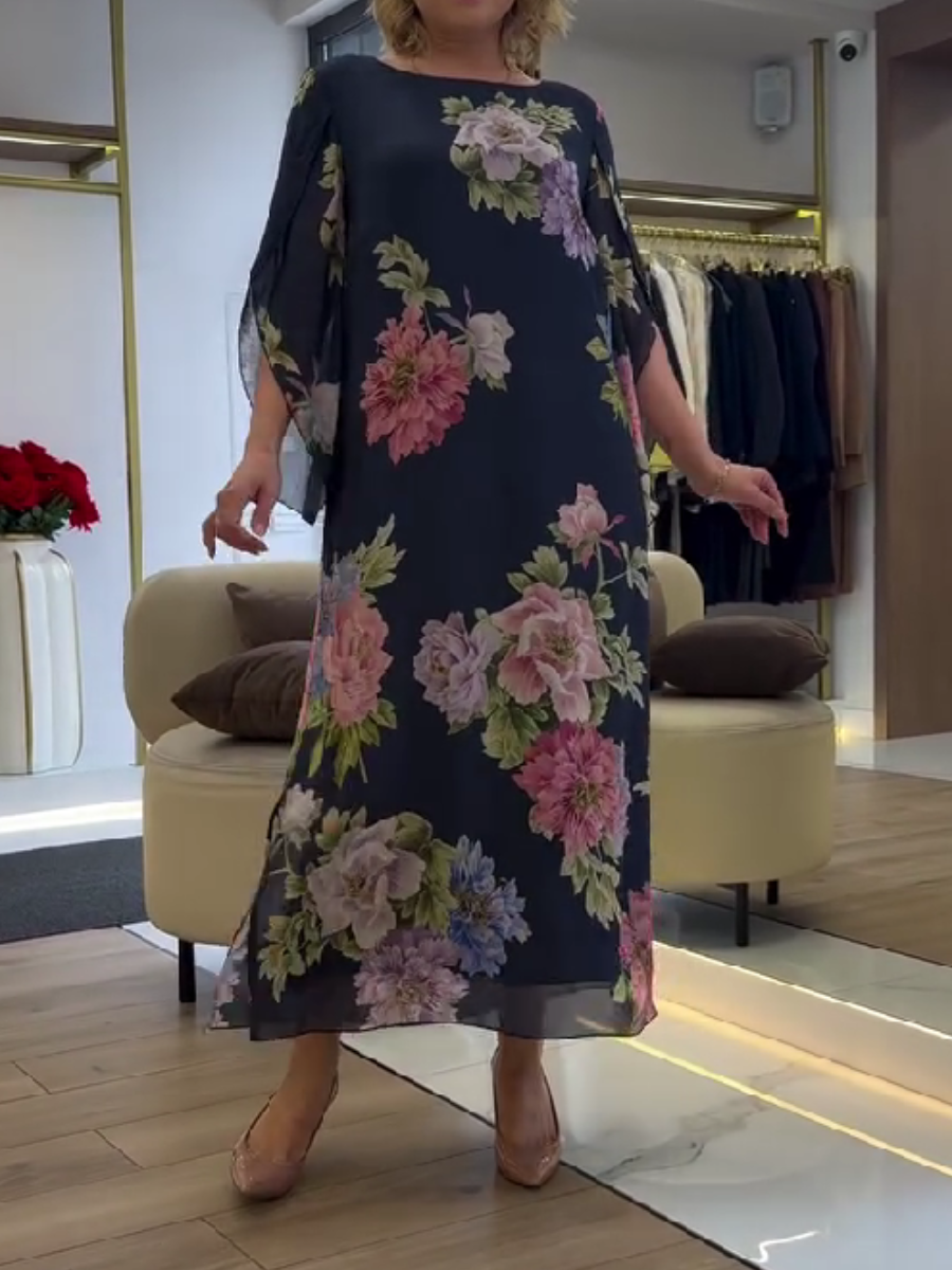 Floral Maxi Dress - Loose Fit Lightweight Dress for Women