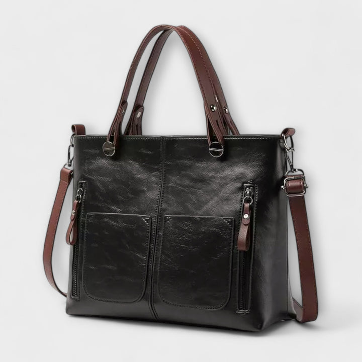 Leather Tote Bag for Work and Travel - Spacious Elegant Design