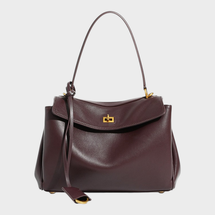 Leather Handbag Women - Minimalist Soft Genuine Leather Shoulder Bag