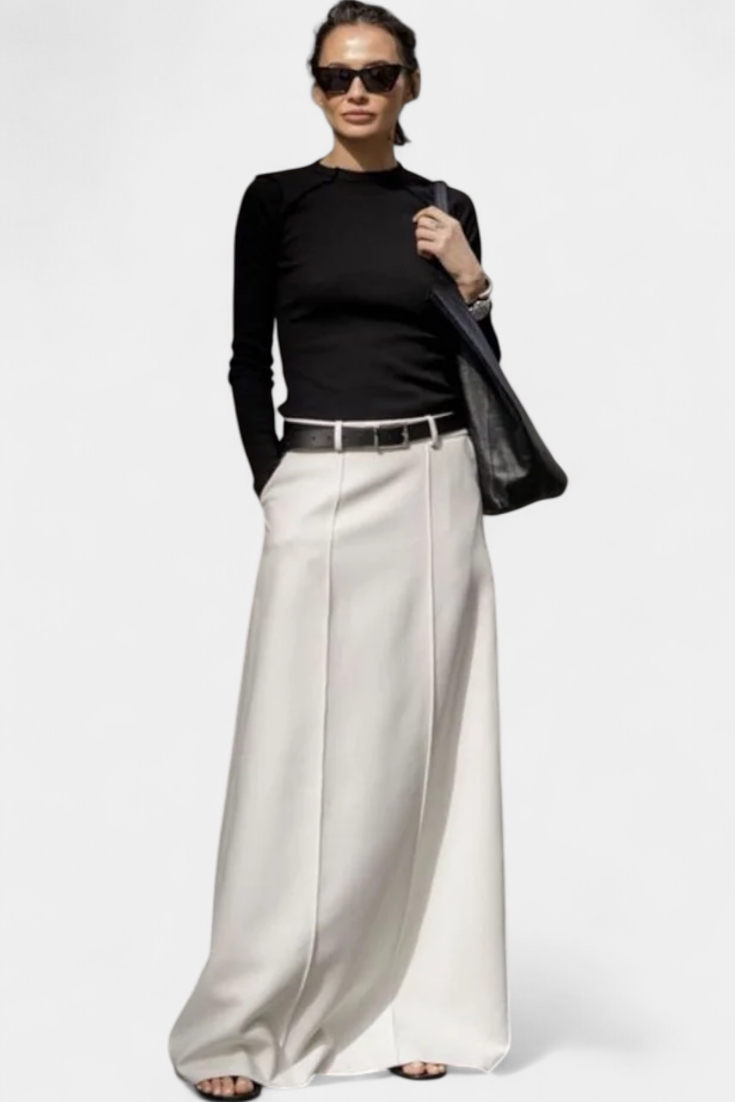 H-Line Minimalist Skirt for Women - Classic Solid Color