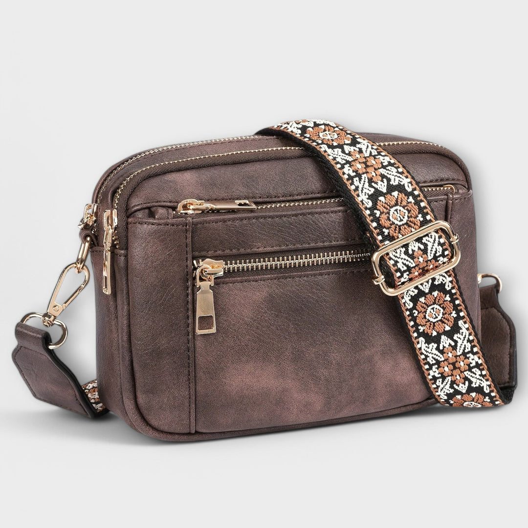 Vegan Leather Crossbody Bag with Adjustable Strap