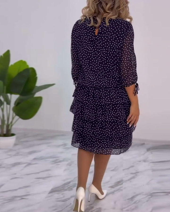 Polka Dot Layered Dress for Women - Timeless A-Line Style
