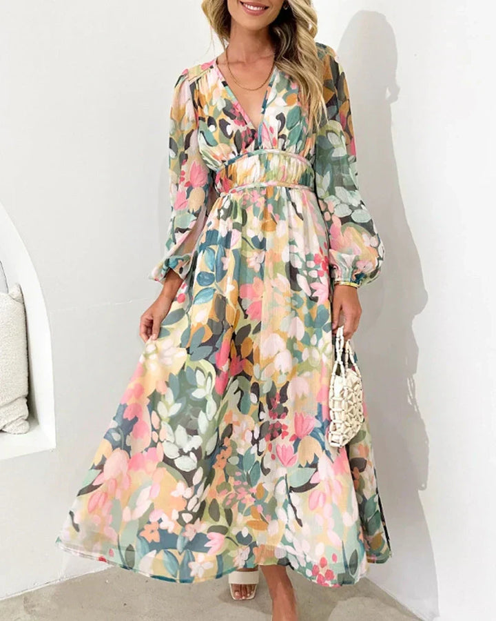 Pink Maxi Dress - Bohemian Flowy Dress for Women