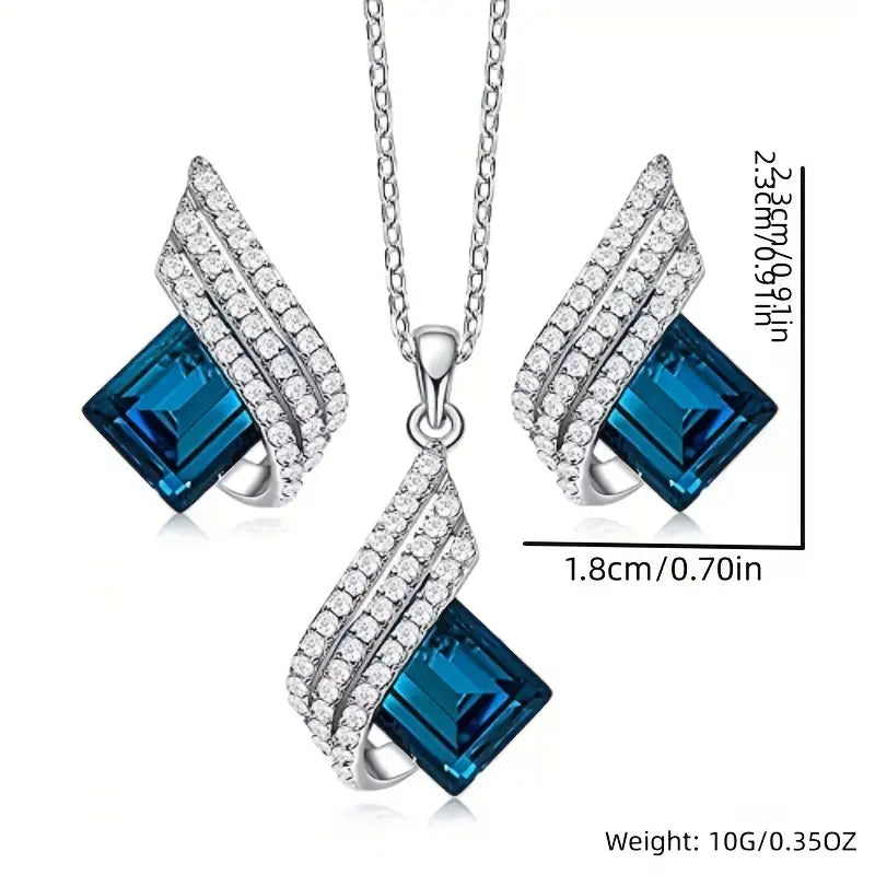 Jewelry Set White Gold | Elegant Necklace Earring Bracelet Set