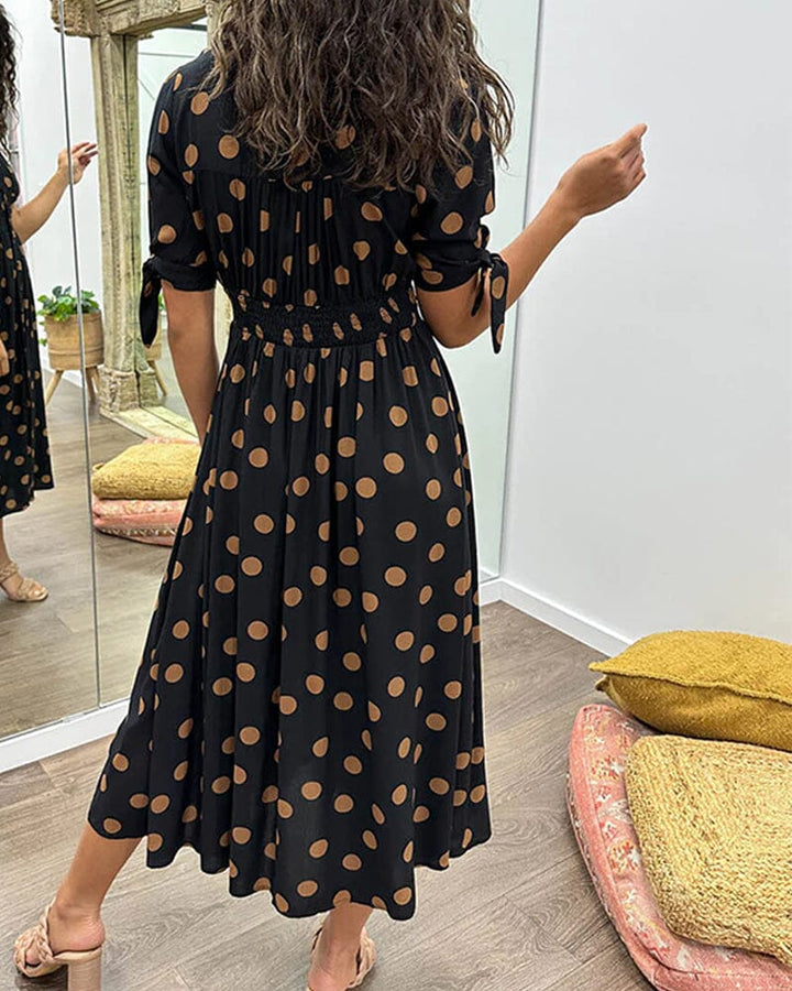 Polka Dot V-Neck Dress for Women - Timeless Everyday Style