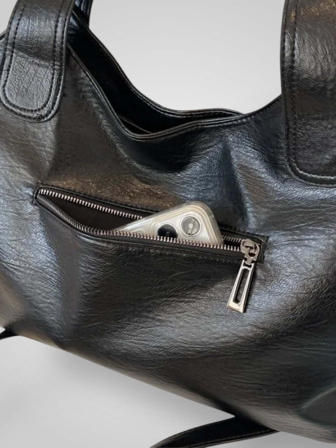 Vegan Leather Shoulder Bag - Spacious Everyday Handbag