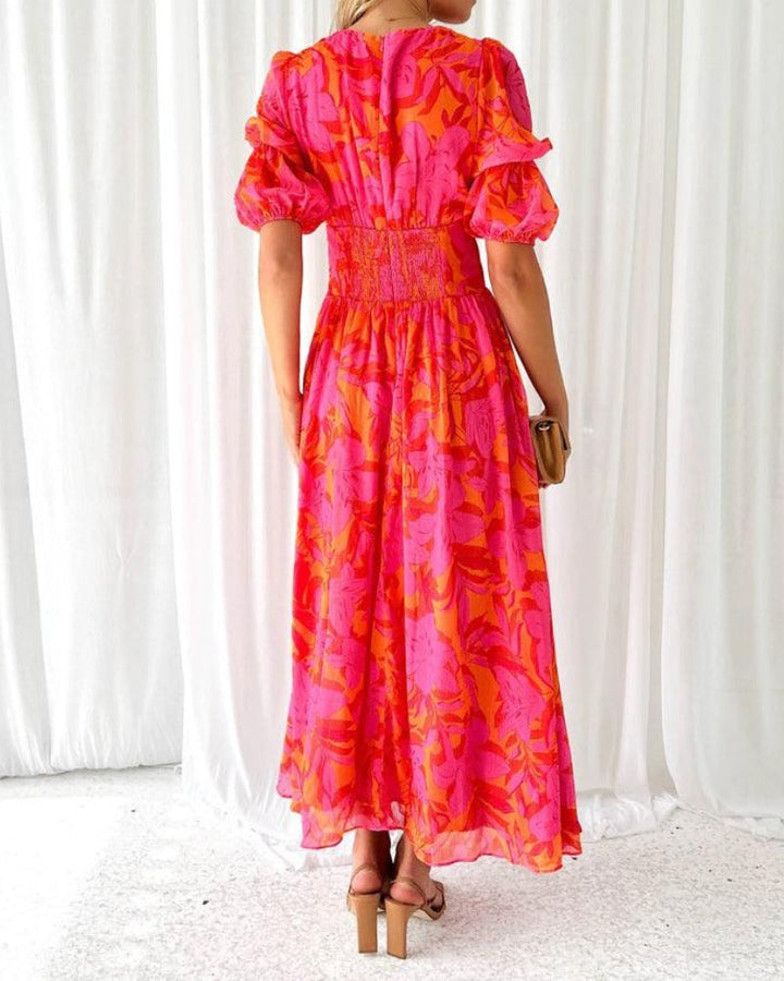 Tropical Print Dress for Women - Radiant Fit and Flare Style