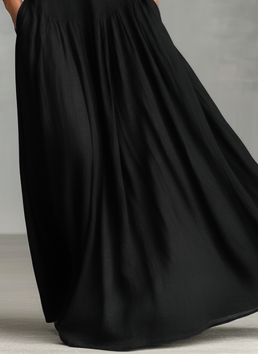 Linen Maxi Dress for Women Sleeveless Summer Casual