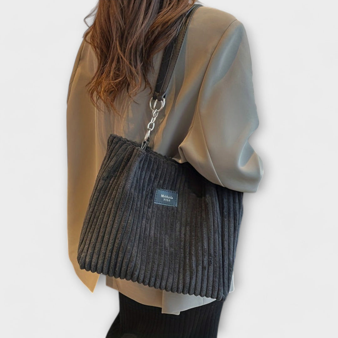Soft Corduroy Shoulder Bag for Women - Everyday Crossbody Purse