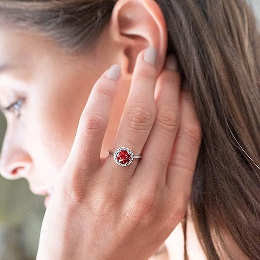 Ruby Ring in White Gold - Crimson Glow Promise Ring