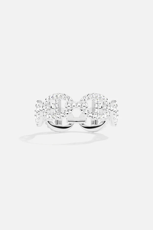 White Gold Ring with Modern Design - Isla Marina Style
