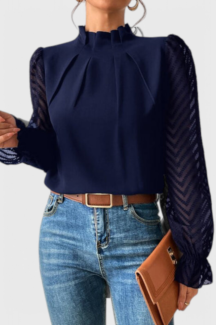 Nautical Blouse With Elegant Accents for Women