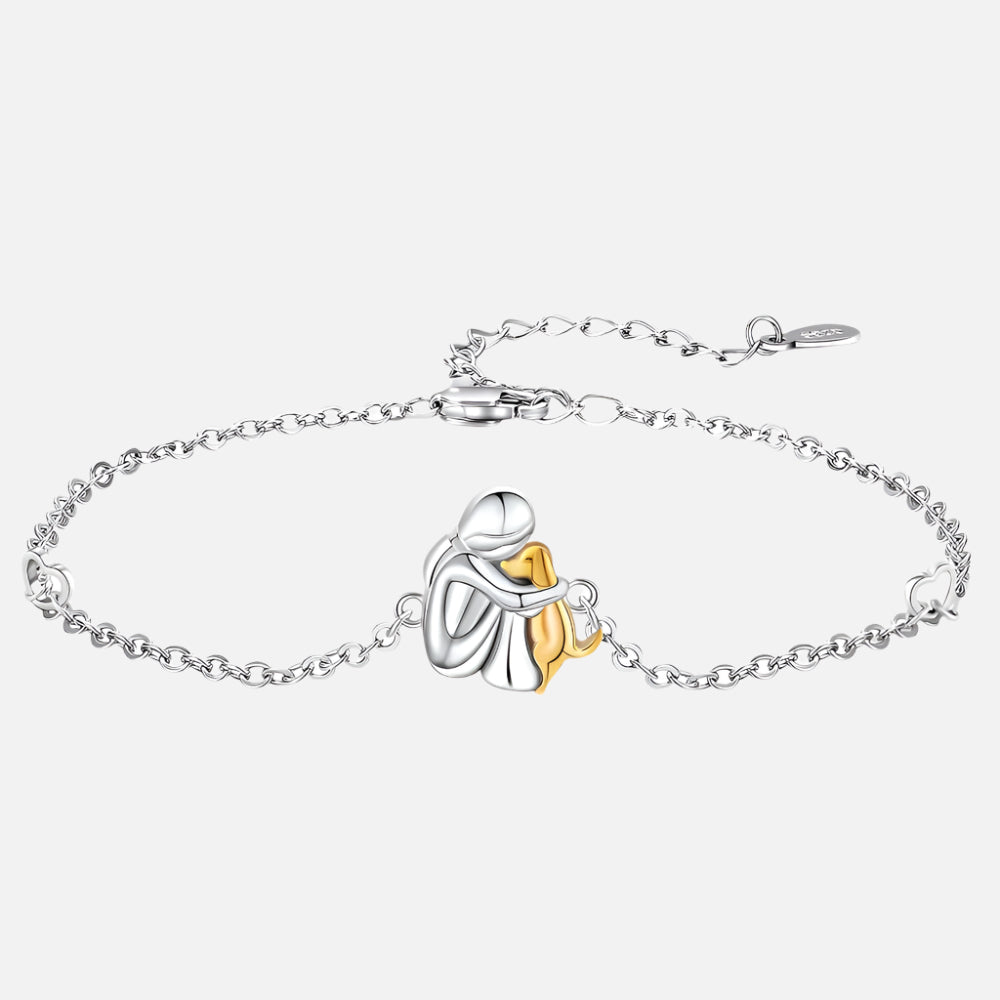 Dog Charm Bracelet Adjustable Gold Silver Pet Lover Gift