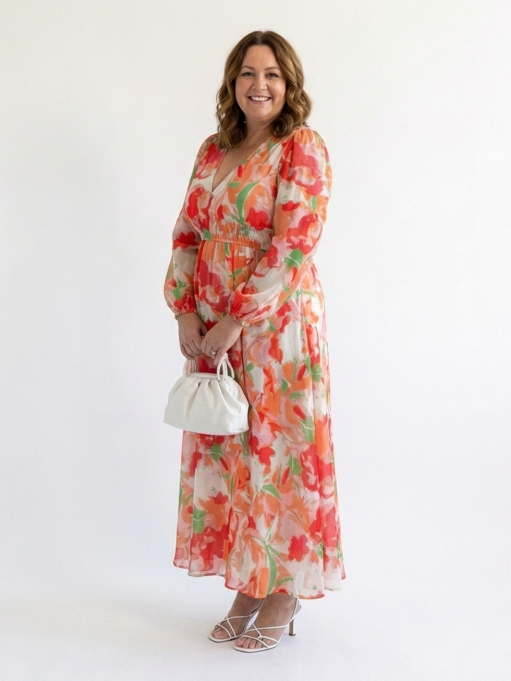 Althea | Long Sleeve Floral Maxi Dress