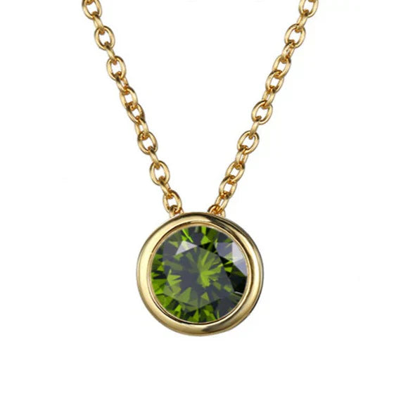 Birthstone Necklace Gold Personalized Pendant | Dainty Layering Jewelry
