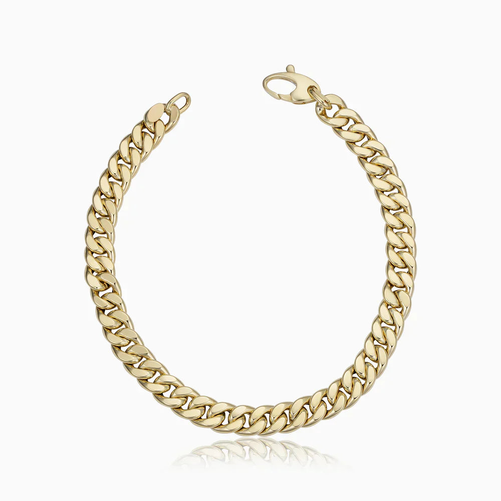 Cuban Link Bracelet in White Gold | Classic Chain Bracelet