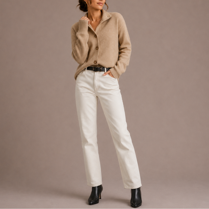 Women's Collared Knit Cardigan, Button-Up Sweater