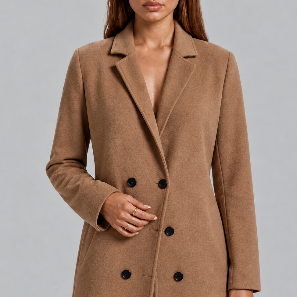 Women's Longline Double-Breasted Overcoat