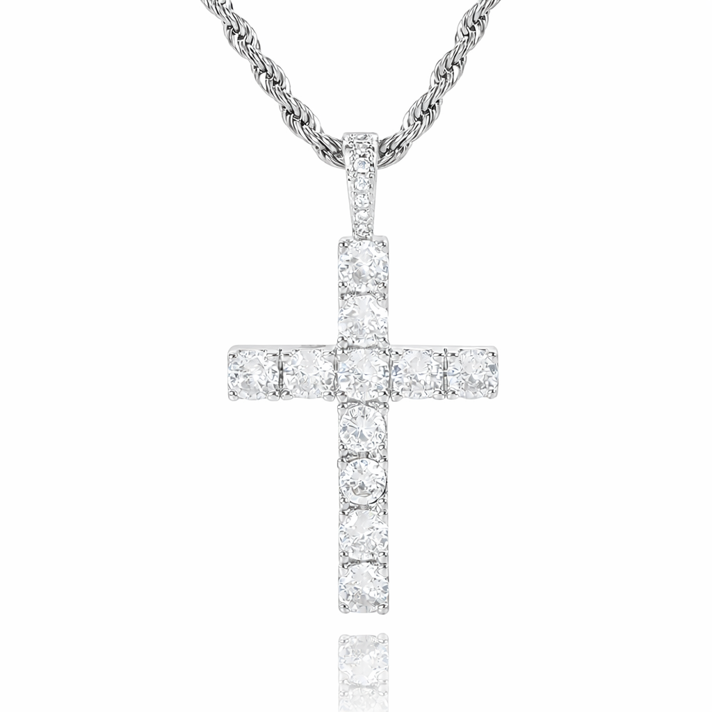 Cross Necklace in White Gold | Delicate Faith Pendant