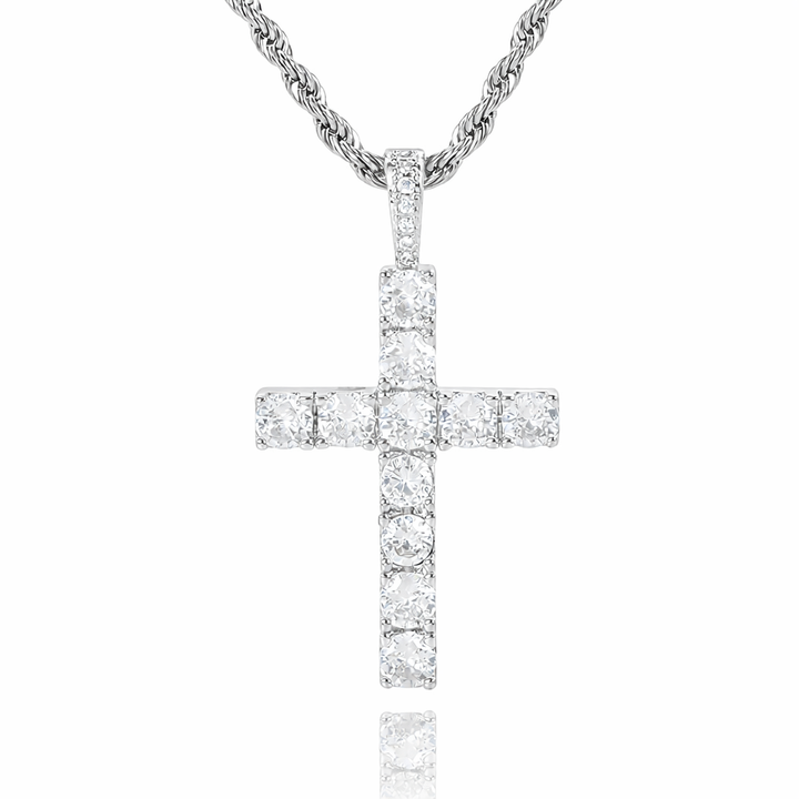 Cross Necklace in White Gold | Delicate Faith Pendant
