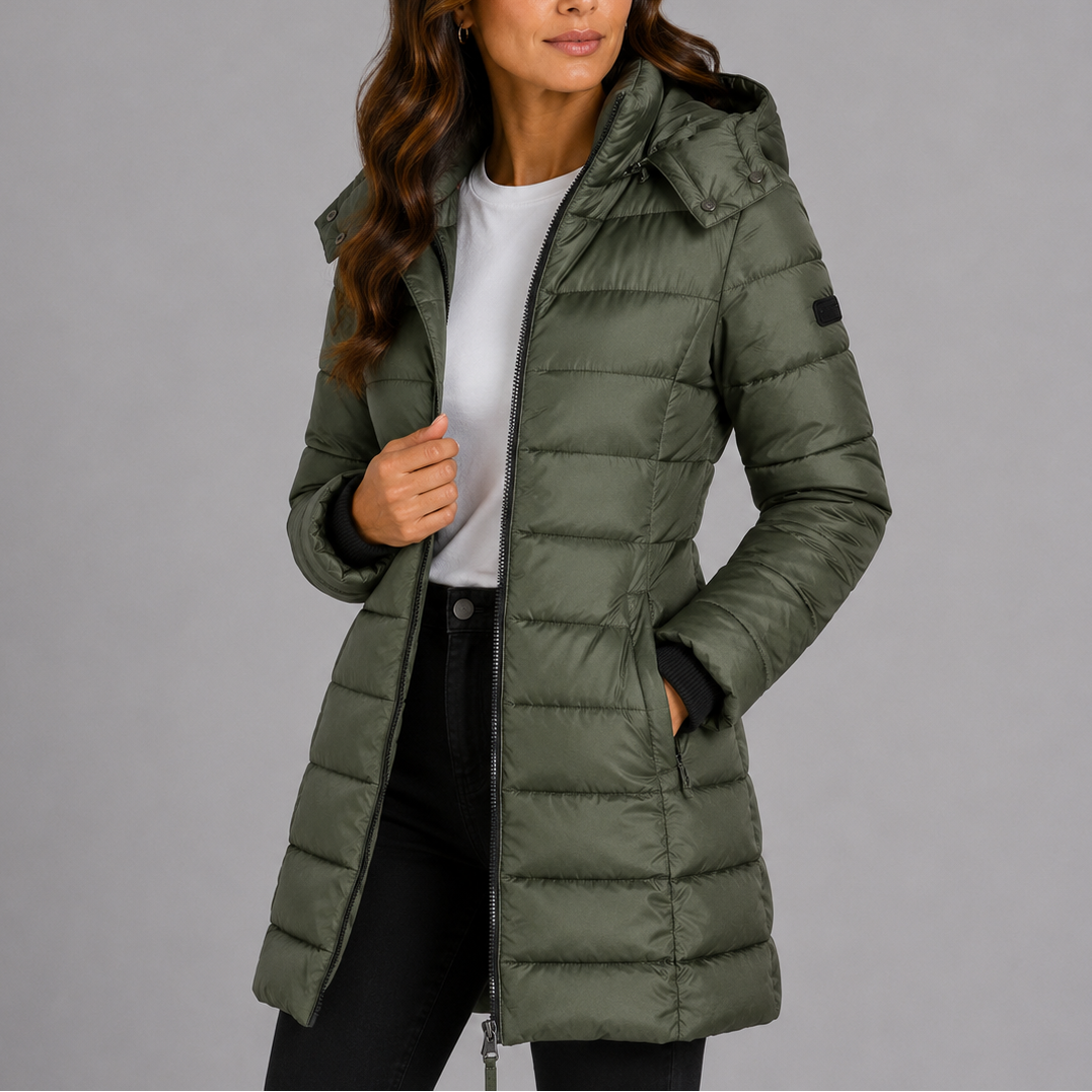Women's Long Hooded Puffer Jacket, Insulated Winter Coat