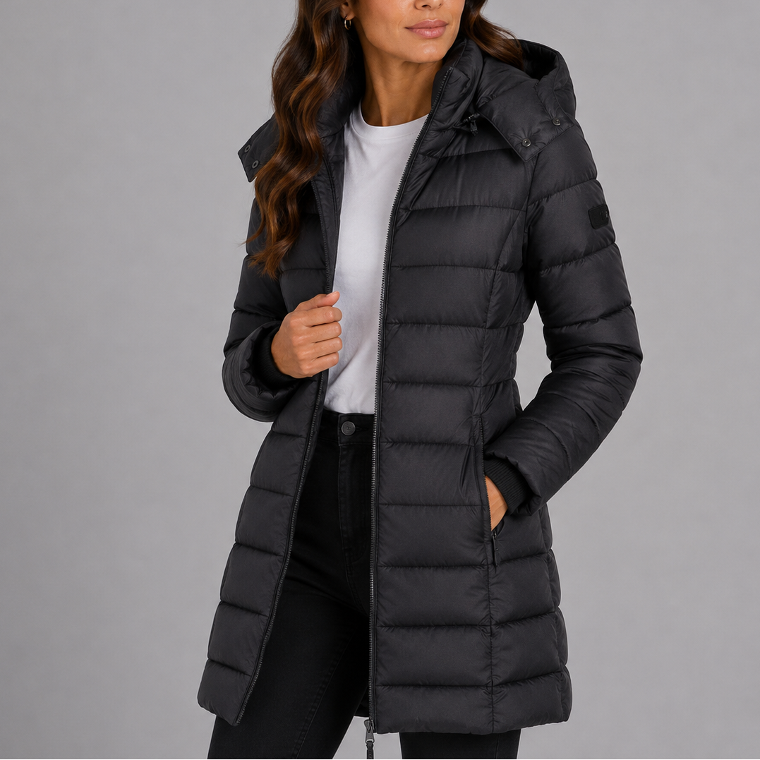 Women's Long Hooded Puffer Jacket, Insulated Winter Coat