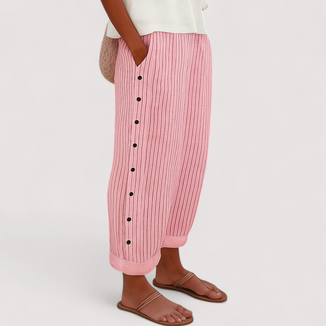 Lightweight Linen Pants for Women - Breathable Wide Leg Trousers
