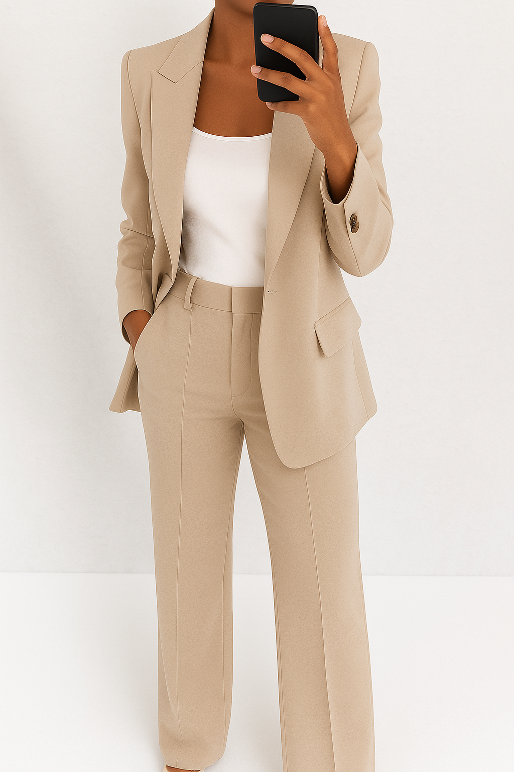 Tailored Blazer and Trouser Set for Women - Professional Suit