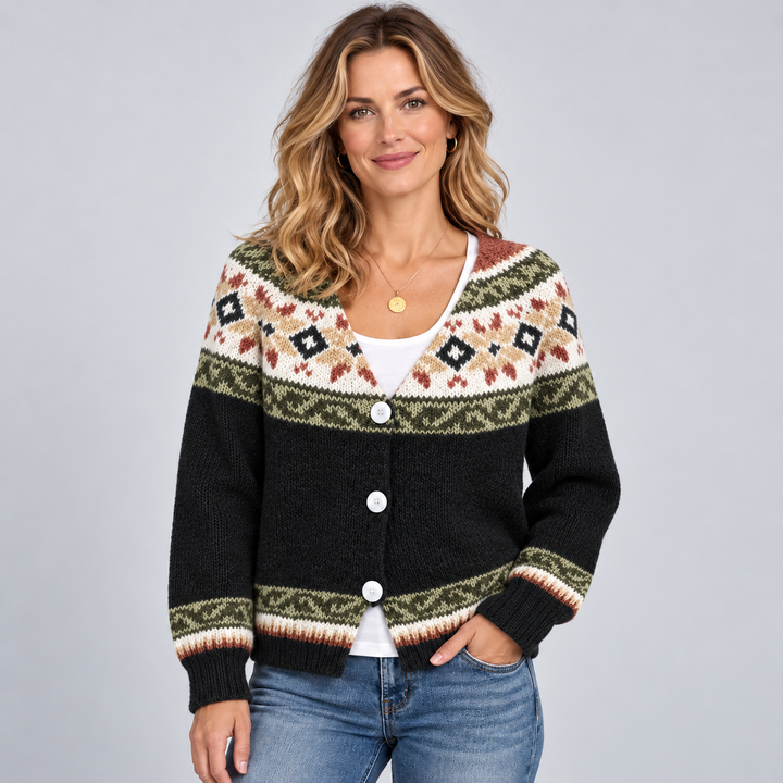 Women's Fair Isle Cardigan with Button Front