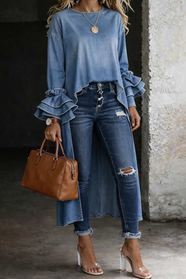 Casual Denim Shirt for Women | Classic Button Down Top