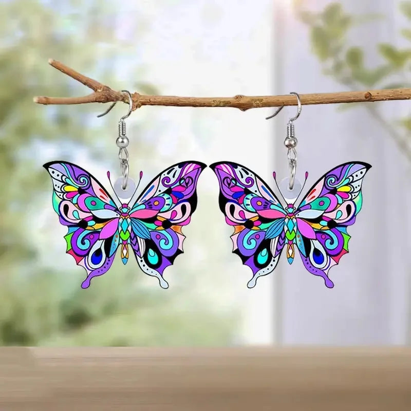Butterfly Earrings for Women - Colorful Statement Studs