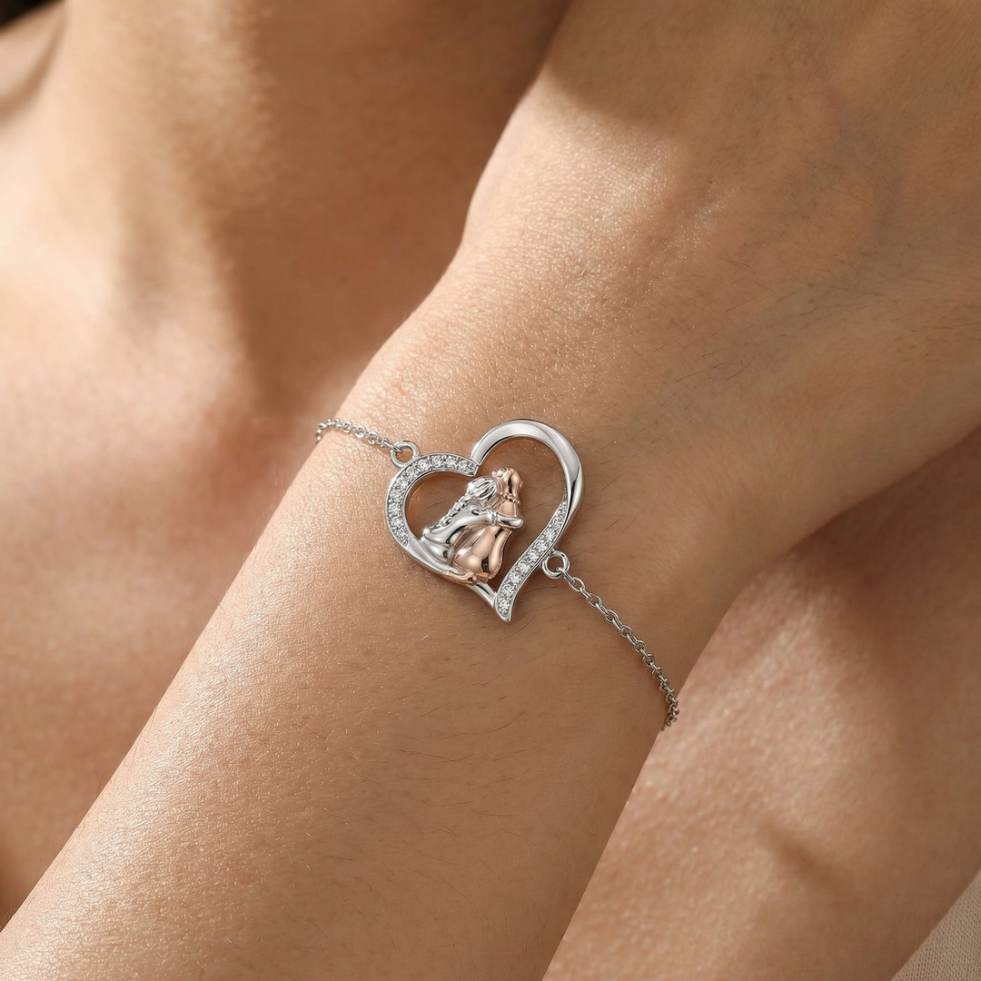 Dog Charm Bracelet Silver | Adjustable Pet Lover Jewelry