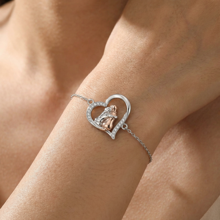Dog Charm Bracelet Silver | Adjustable Pet Lover Jewelry