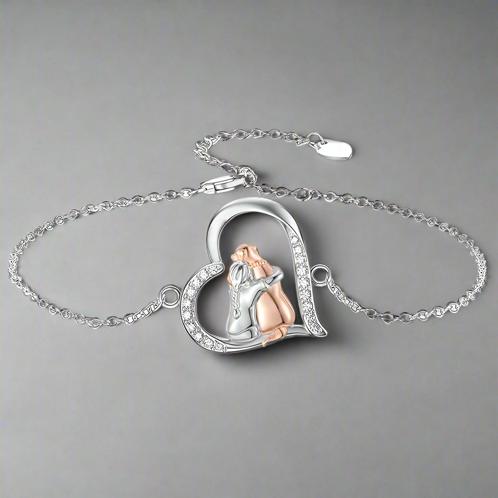 Dog Charm Bracelet Silver | Adjustable Pet Lover Jewelry