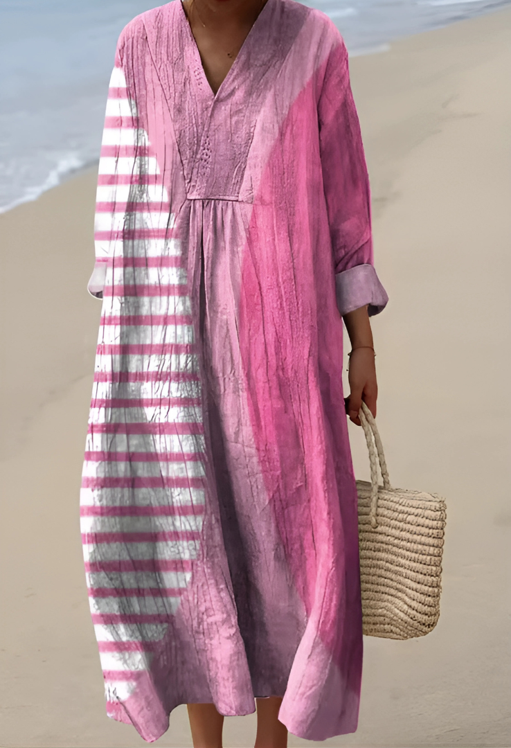 Abstract Print Dress for Women | Relaxed Fit Tunic Dress