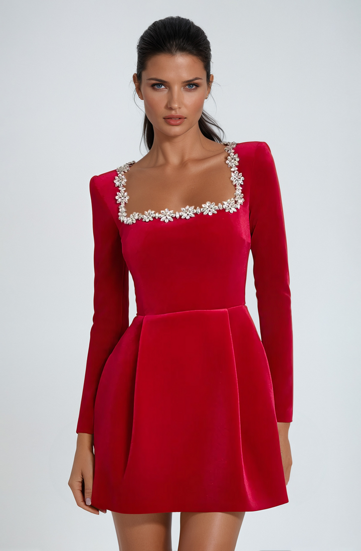 Romantic Ruffle Dress with Feminine Detailing for Women