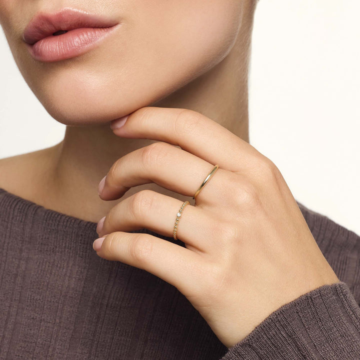 Gold Dome Ring | Slim Minimalist Stacking Ring for Women