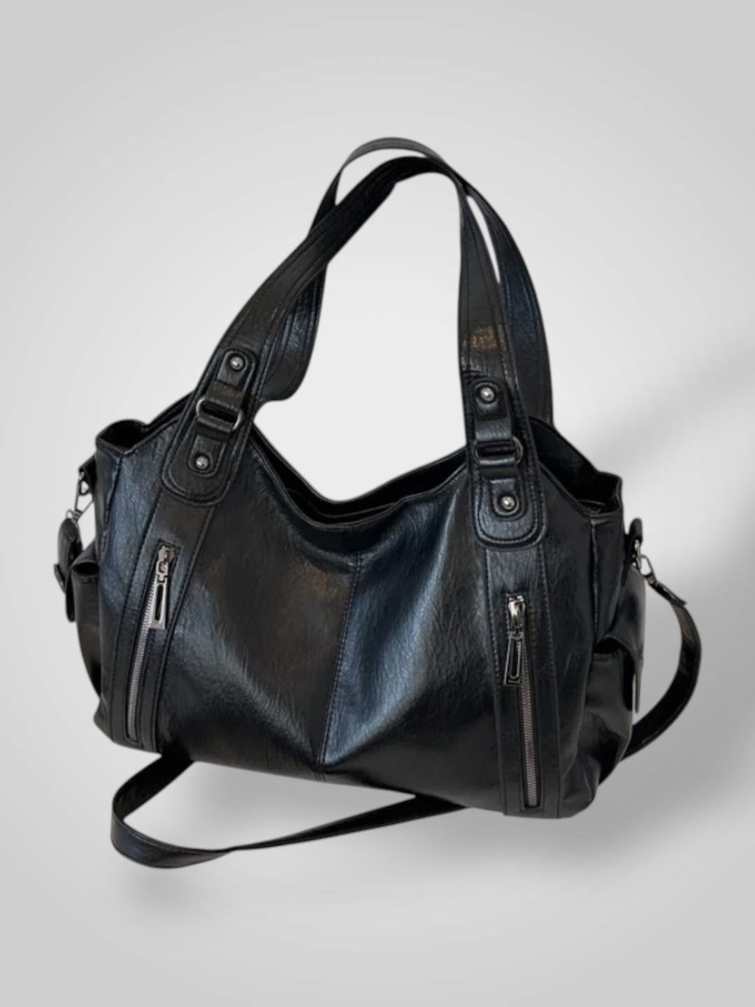 Vegan Leather Shoulder Bag - Spacious Everyday Handbag