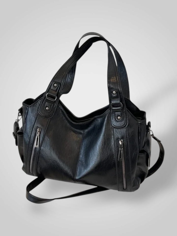 Vegan Leather Shoulder Bag - Spacious Everyday Handbag