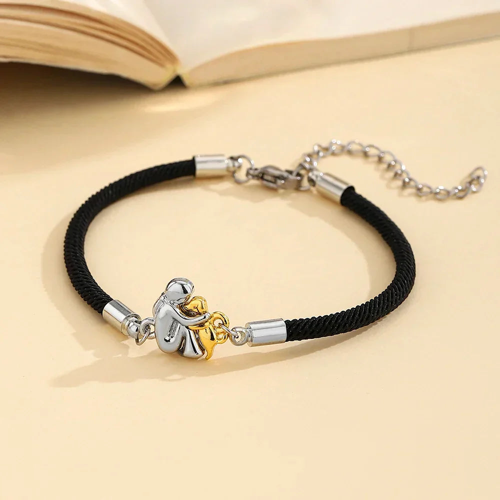 Dog Memorial Bracelet Adjustable Rope Band Heart Charm